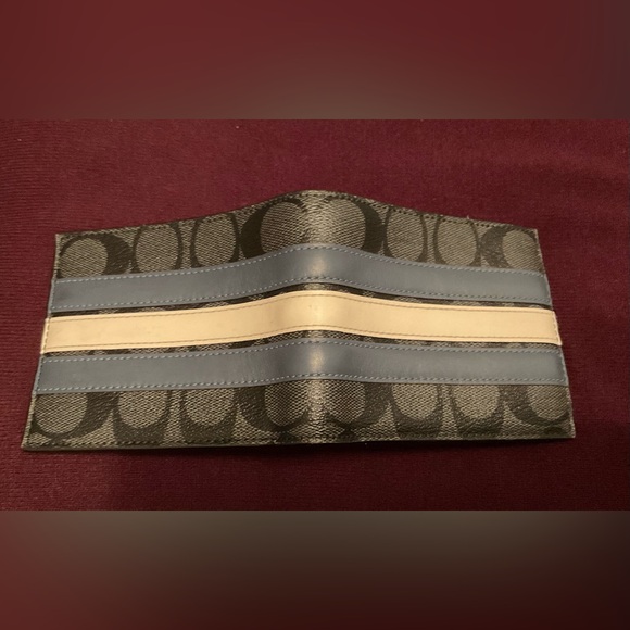 Coach Slim Billfold Wallet In Signature Canvas With Varsity Stripe - Picture 3 of 5